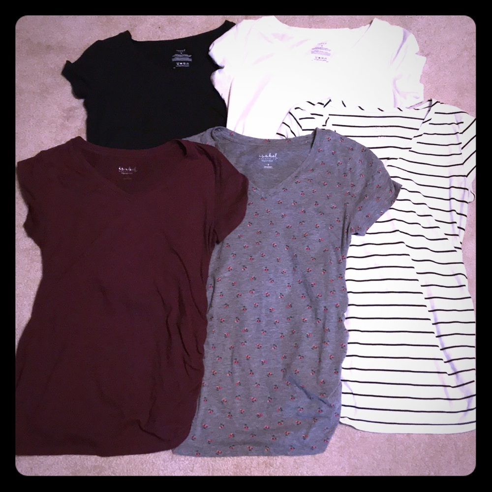 FIVE Size Small Maternity Tees